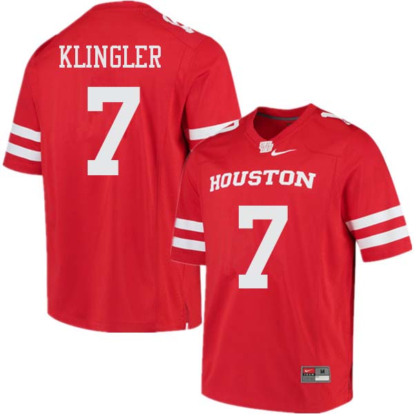 Men #7 David Klingler Houston Cougars College Football Jerseys Sale-Red